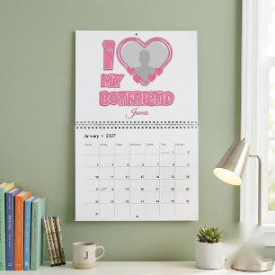 Individuell Ich liebe meinen Freund – Foto & Name Kalender