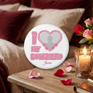 Individuell Ich liebe meinen Freund – Foto & Name Magnet