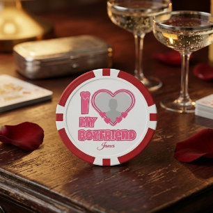 Individuell Ich liebe meinen Freund – Foto & Name  Pokerchips