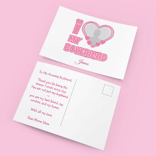 Individuell Ich liebe meinen Freund – Foto & Name  Postkarte
