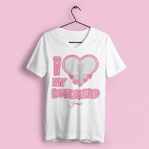 Individuell Ich liebe meinen Freund – Foto & Name T-Shirt