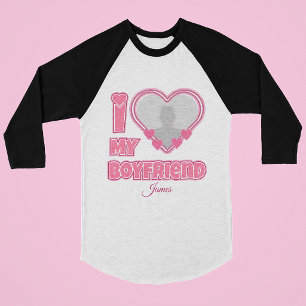 Individuell Ich liebe meinen Freund – Foto & Name  T-Shirt