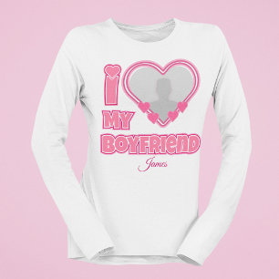 Individuell Ich liebe meinen Freund – Foto & Name  T-Shirt