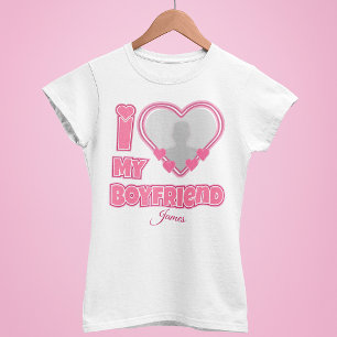 Individuell Ich liebe meinen Freund – Foto & Name  T-Shirt