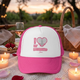 Individuell Ich liebe meinen Freund – Foto & Name Truckerkappe