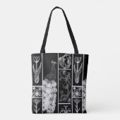 Individuell in Schwarz und Weiß gehaltene elegante Tasche (Rückseite)