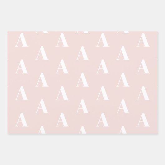 Individuell initiale monogramm rosa Farbtöne chisc Geschenkpapier Set (Vorderseite)