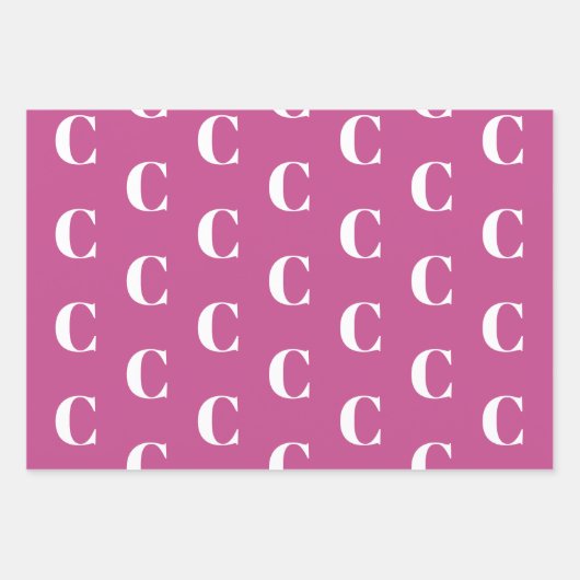 Individuell initiale monogramm rosa Farbtöne chisc Geschenkpapier Set (Vorderseite 3)