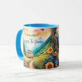 Individuell Inspirierend positives Vibe Zitat. Tasse (Vorderseite Links)