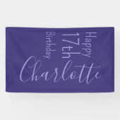 Individuell Lila Moderne schick Geburtstag glückli Banner (Horizontal)