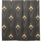 Individuell markierte elegante Black & Gold-Muster Duschvorhang (Vorderseite)