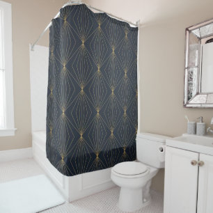 Individuell markierte elegante Black & Gold-Muster Duschvorhang