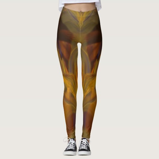 Individuell markierte farbenfrohe Natur-Wohlbefind Leggings (Vorderseite)