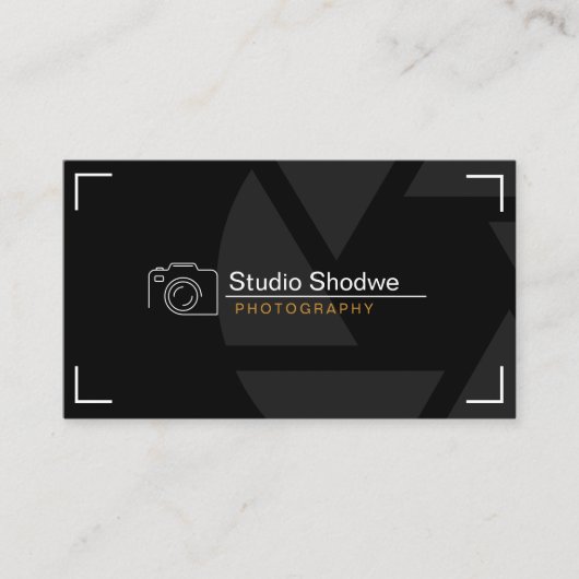Individuell markierte Schwarz-weiße moderne Fotogr Visitenkarte (Vorderseite)