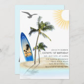 Individuell markierter Strand Sommer neutral 1. Ge Einladung (Vorne/Hinten)