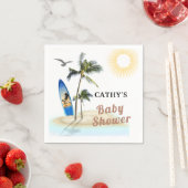 Individuell markiertes Beach Surf Baby Duschpapier Serviette (Beispiel)