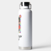 Individuell markiertes rosa gelbes Blau Persönlich Trinkflasche (Rückseite)