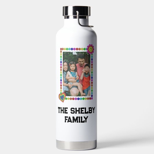 Individuell markiertes rosa gelbes Blau Persönlich Trinkflasche (links)