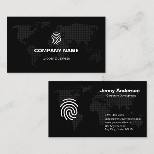 Individuell markiertes Schwarz-Weiß-Unternehmen Visitenkarte (Vorne/Hinten)