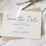 Individuell Minimalistisch Elegante Einfache Hochz Save The Date<br><div class="desc">Entdecken Sie Eleganz, neu definiert mit unserer Horizontal Elegant Custom Save the Date Card, die minimalistisch schlicht und zeitlos charmant ist. Individualisieren Sie jedes Detail mühelos mit unserer Online-Plattform, um sicherzustellen, dass Ihre Liebe Story durch jedes Wort und Design Element glänzt. Set vor einem Hintergrund von ruhiger Eleganz, diese Save...</div>