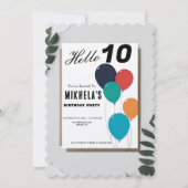 Individuell Minimalistische Retro Ballons Geburtst Einladung (Vorderseite)