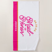 Individuell Minimalistische Trauzeugin Strandtuch (Vorderseite)