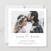 Individuell Minimalistisches modernes Foto Save th Magneteinladung (Vorderseite)