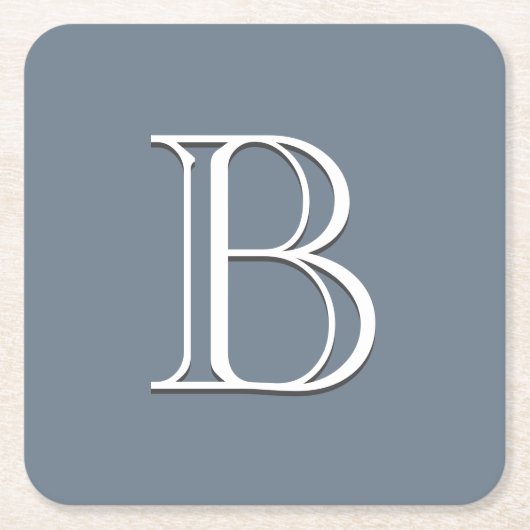 Individuell Mit Monogramm Anfangsmittel Blau und W Rechteckiger Pappuntersetzer (Vorderseite)