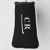 Individuell Mit Monogramm Golfer Modernes Schwarz  Golf Headcover (Rotieren 90)