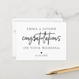 Individuell moderne chic Gratulation Couple Newlyw Postkarte