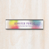 Individuell moderne, elegante und farbenfrohe Vorl Türschild (Vorderseite )