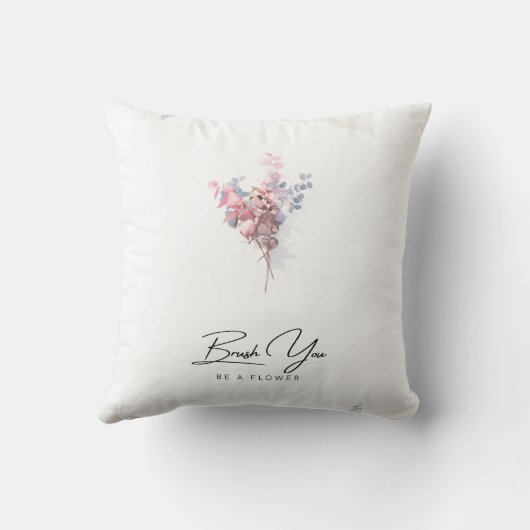 Individuell moderner Brush Sie sind eine Blume Kissen (Rückseite)