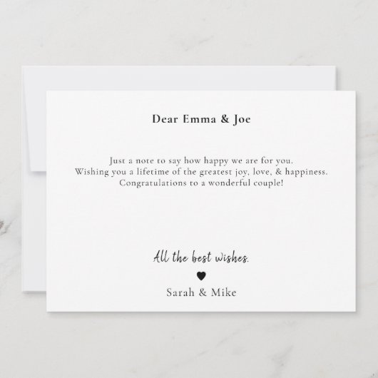 Individuell moderner Chic Gratulation Couple Newly (Rückseite)