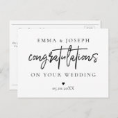 Individuell moderner Chic Gratulation Couple Newly Postkarte (Vorne/Hinten)