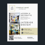 Individuell moderner Innendesign Flyer<br><div class="desc">Eleganter moderner, individualisierbarer Flyer im Interieur.</div>