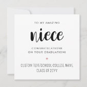 Individuell moderner und Niedlicher Nichte Abschlu Karte (Vorderseite)