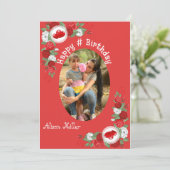 Individuell modernes dekoratives Happy Birthday Fo Karte (Stehend Vorderseite)