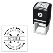 Individuell modernes Design Art Deco Circle Motif Permastempel (Beispiel)