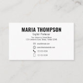 Individuell modernes, einfaches Foto Schwarz-weiß Visitenkarte (Vorderseite)