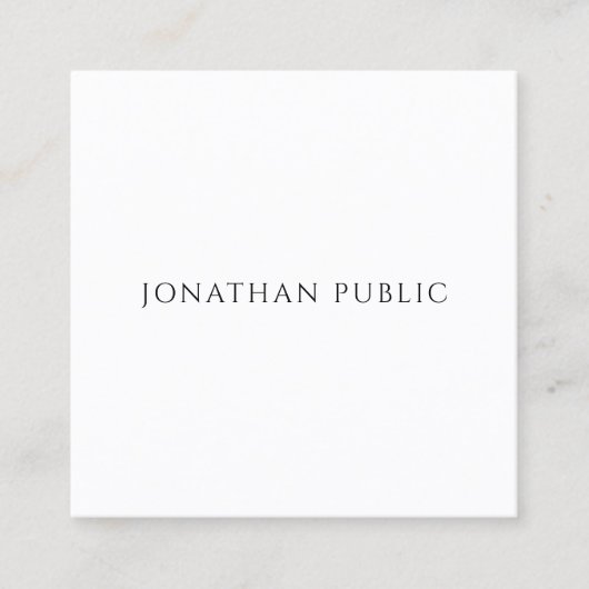 Individuell modernes elegantes einfaches Template  Quadratische Visitenkarte (Vorderseite)
