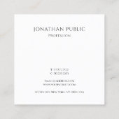 Individuell modernes elegantes einfaches Template Quadratische Visitenkarte (Rückseite)