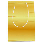 Individuell modisches Gold Look Elegante moderne V Mittlere Geschenktüte (Vorderseite)