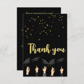 Individuell Niedlich Elegante Moderne Schwarz & Go Dankeskarte (Vorne/Hinten)