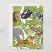 Individuell Niedliche Jungle Animals Safari Geburt Einladung (Rückseite)
