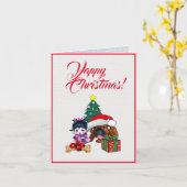 Individuell Niedlicher britischer Bulldog mit klei Karte (Gelbe Blume)