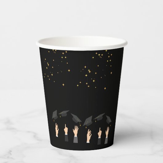 Individuell Niedlicher, moderner Classic Black & G Pappbecher (Rückseite)