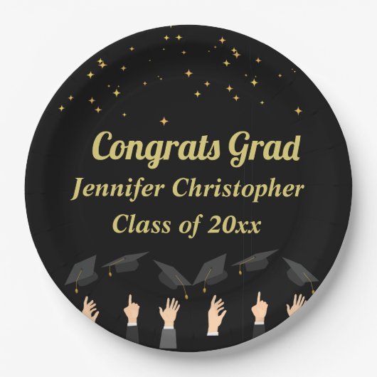 Individuell Niedlicher, moderner Classic Black & G Pappteller (Vorderseite)