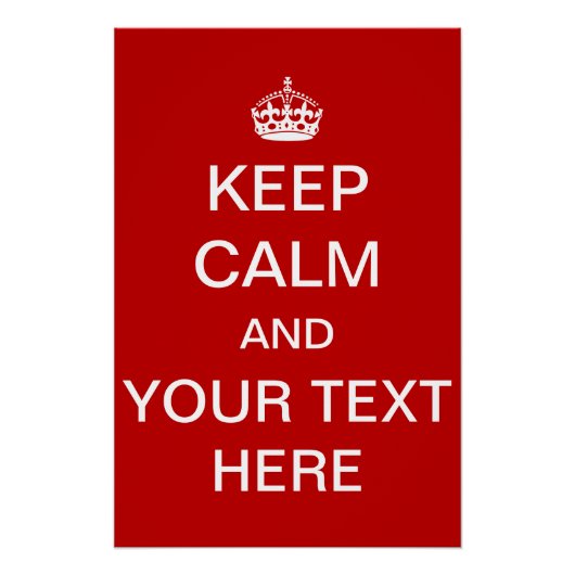 Individuell Personalisiert halten Sie Ruhe und füh Poster (Vorderseite)
