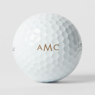 Individuell personalisierter goldener Monogramm-Ti Golfball