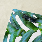 Individuell rosa Flamingo tropische Blätter Modern Strandtuch (Beispiel)